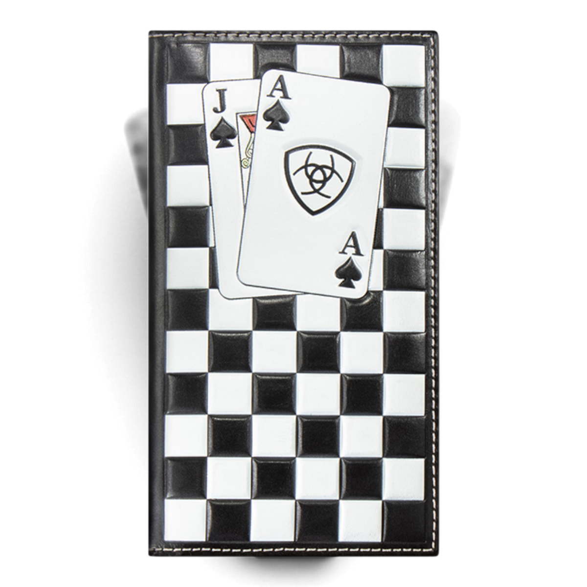 ARIAT RODEO WALLET CHECKERBOARD CARDS BLACK AND WHITE