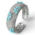 BLAZIN ROXX BRACELET FLOWERS AND BEADS TURQUOISE