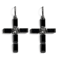 BLAZIN ROXX EARRINGS BLACK STONE CROSS