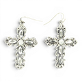 BLAZIN ROXX EARRINGS HEMATITE CROSS DROP EARRINGS