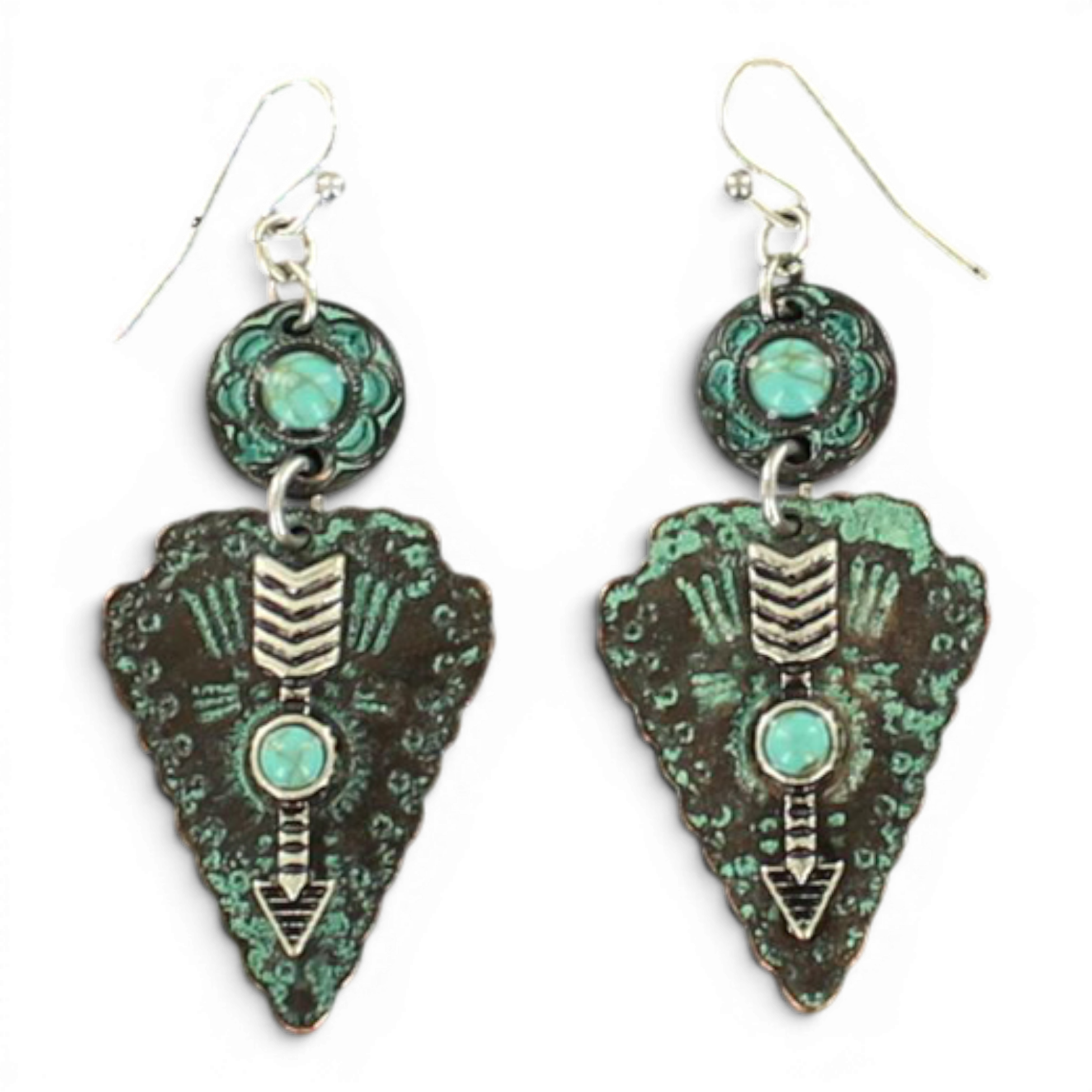 BLAZIN ROXX EARRINGS PATINA ARROW DANGLE