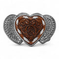 BLAZIN ROXX WOMENS BUCKLE 3 HEARTS LEATHER INLAY