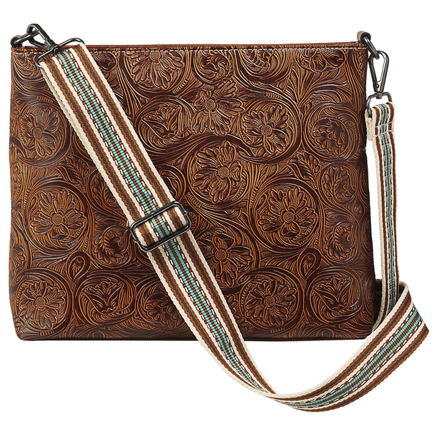 NOCONA AMELIA STYLE CONCEAL CARRY CROSSBODY BAG BROWN