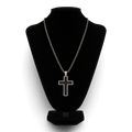 SILVER STRIKE MENS NECKLACE 22'' GUNMETAL CROSS