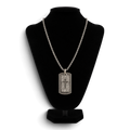 SILVER STRIKE MENS NECKLACE 24" DOG TAG CROSS SILVER
