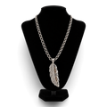 SILVER STRIKE MENS NECKLACE 24" ENGRAVED FEATHER