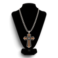 SILVER STRIKE MENS NECKLACE 24" SOUTHWESTERN CROSS