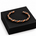 SILVER STRIKE MENS BRACELET TWISTED SILVER COPPER