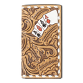 3D RODEO WALLET HAND PAINTED ACE CARDS NATURAL COLOR