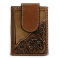 3D MENS WALLET UTILITY EMBOSSED OVERLAY BROWN