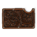 3D MENS SMART STYLE WALLET SCROLL EMBOSSED BROWN
