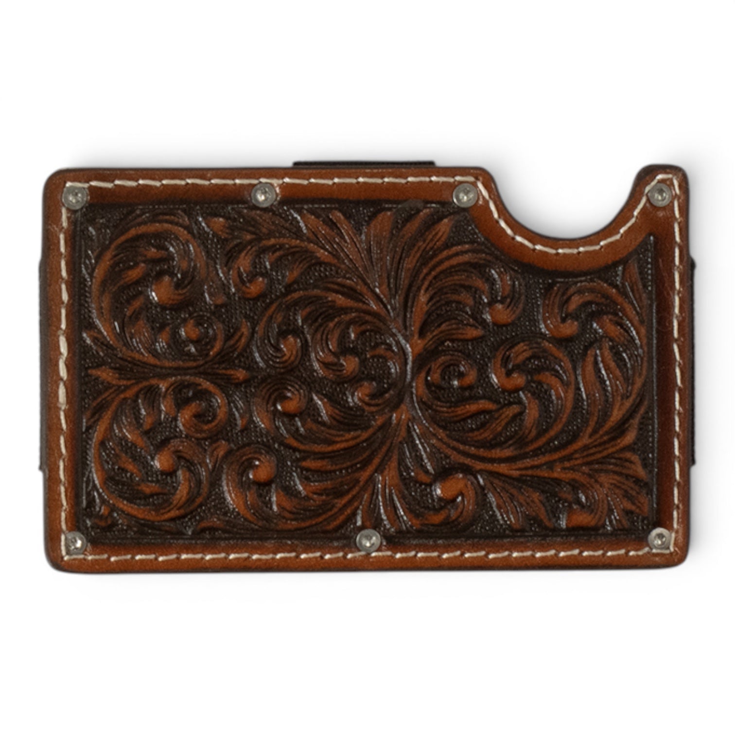 3D MENS SMART STYLE WALLET SCROLL EMBOSSED BROWN