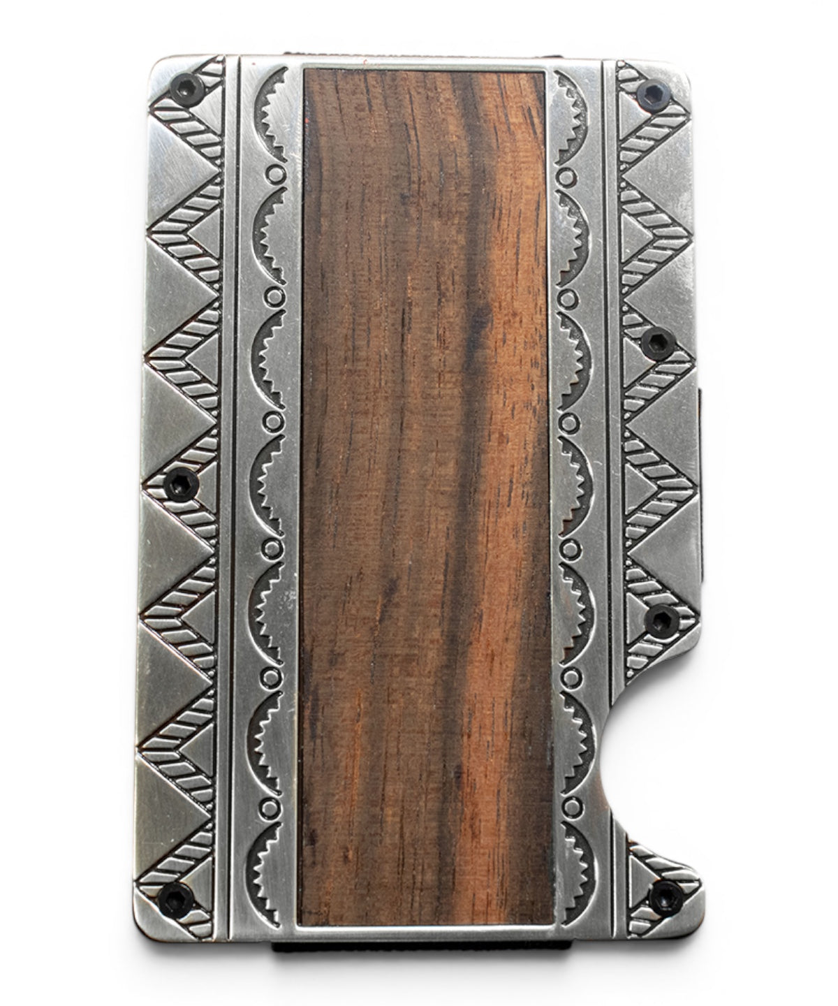 3D MENS SMART WALLET WOOD INLAY BROWN
