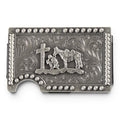 3D MENS SMART STYLE WALLET COWBOY PRAYER SILVER
