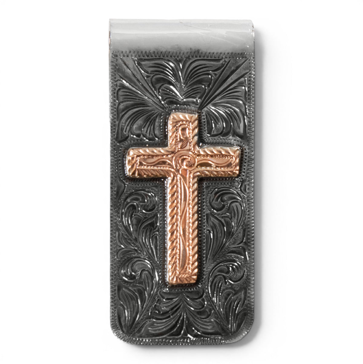 3D MENS METAL MONEY CLIP COPPER CROSS MULTICOLOR