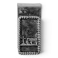 3D MENS METAL MONEY CLIP COWBOY PRAYER SILVER