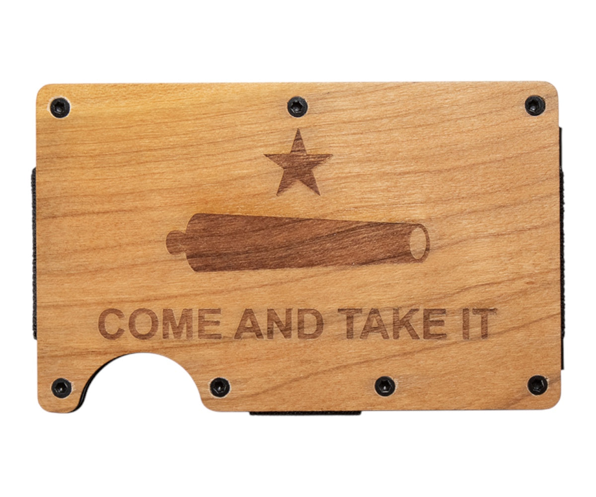3D MENS MONEY CLIP COME AND TAKE IT NATURAL