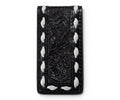 3D MENS MONEY CLIP FLORAL EMBOSSED BLACK