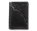 3D MENS TRIFOLD STYLE WALLET BASKET WEAVE OVERLAY BLACK
