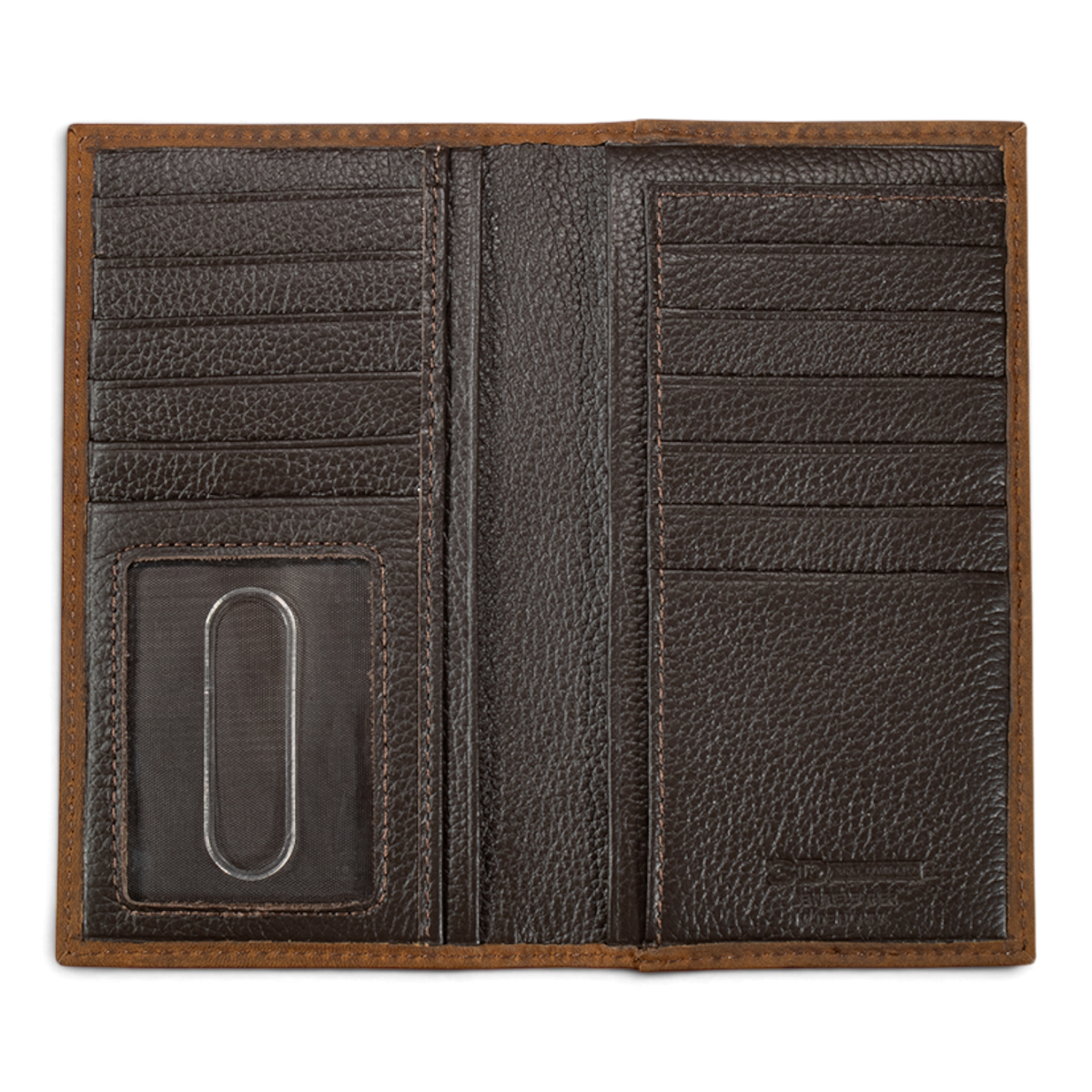 3D MENS RODEO STYLE WALLET AMERICAN FLAG EMBOSSED MEDIUM BROWN