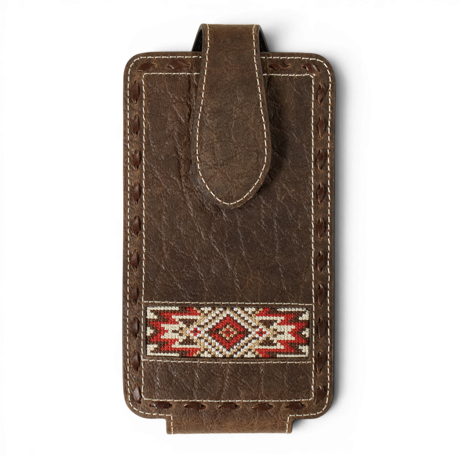 3D CELL PHONE CASE EMBROIDERED INLAY BUCK LACE RED