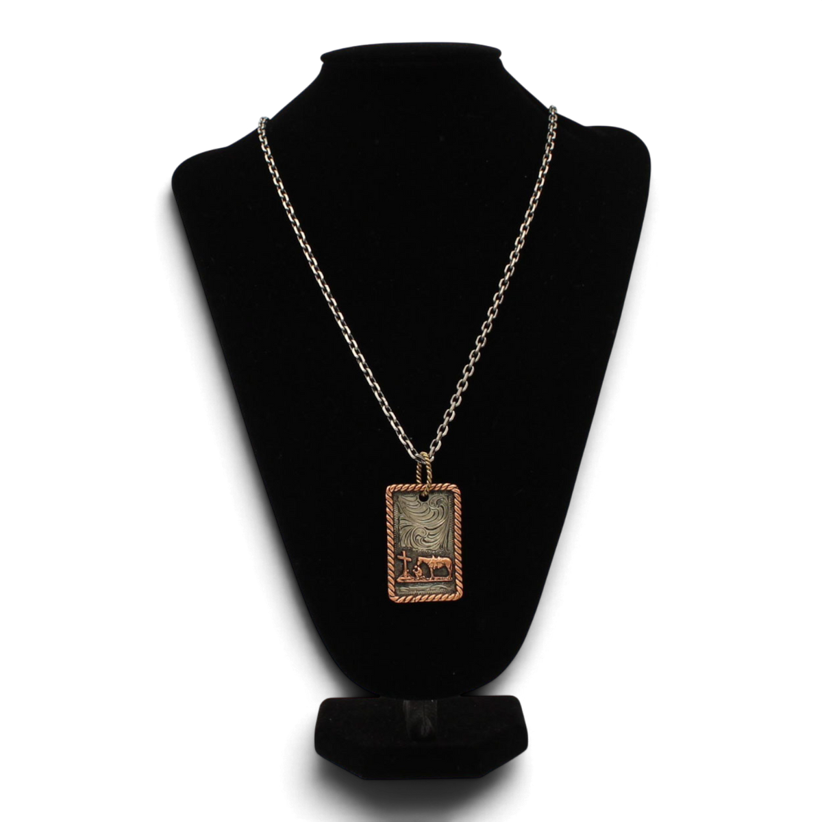 SILVER STRIKE MENS NECKLACE 24IN COWBOY PRAYER