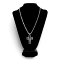 SILVER STRIKE MENS 24" BEADED CROSS