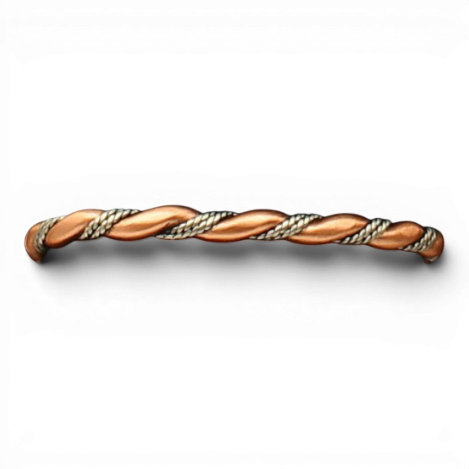 SILVER STRIKE MENS BRACELET TWISTED ROPE SILVER COPPER