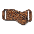3D KNIFE SHEATH HORIZONTAL PANCAKE HAND TOOLED BROWN