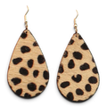 SILVER STRIKE EARRINGS TEARDROP CHEETAH PRINT
