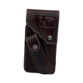 Hand-Tooled Leather Phone Case with Knife Pocket - XL