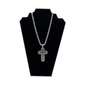 TWISTER NECKLACE 24" CHAIN SILVER/GOLD CROSS