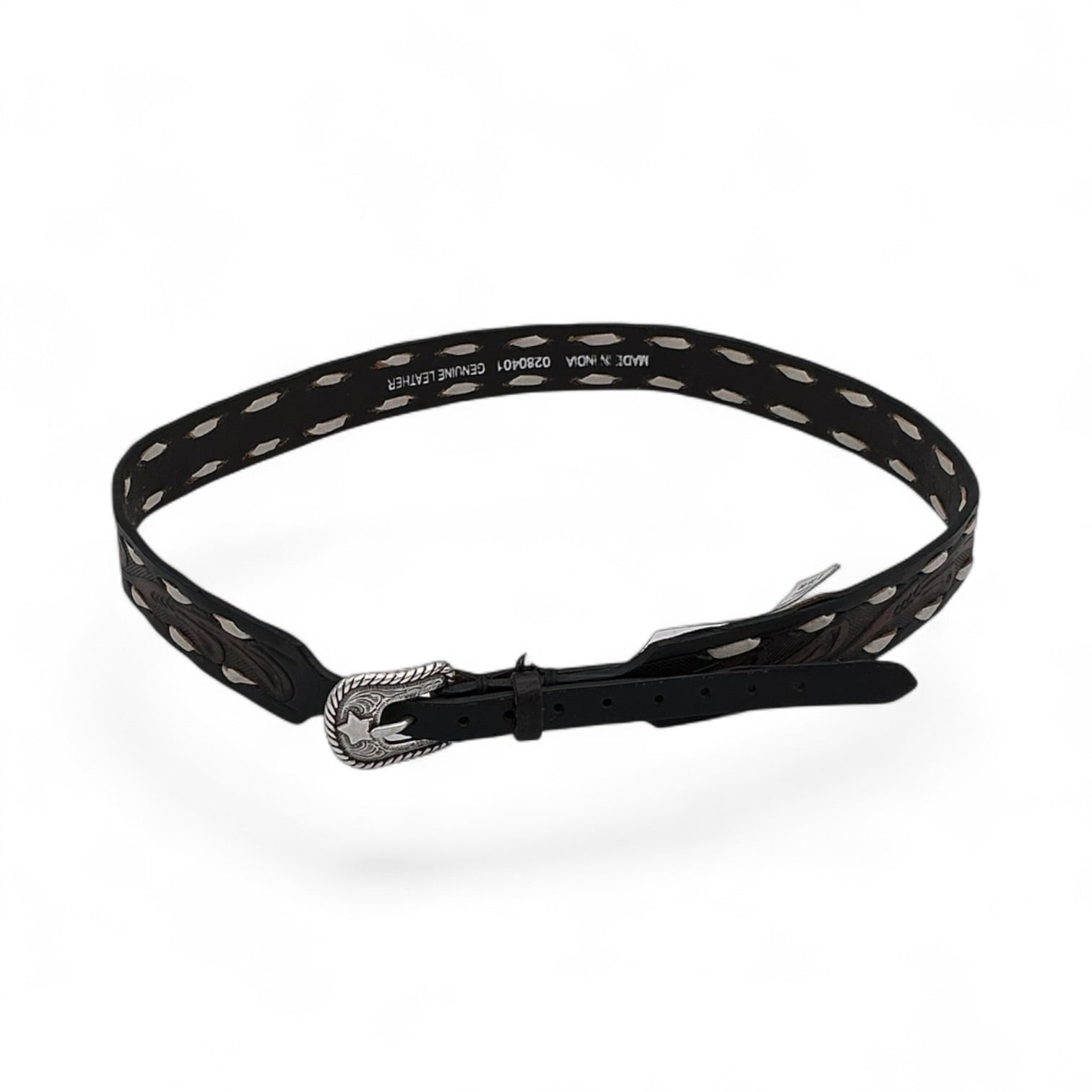 HATBAND SCROLLING BUCK LACE BK