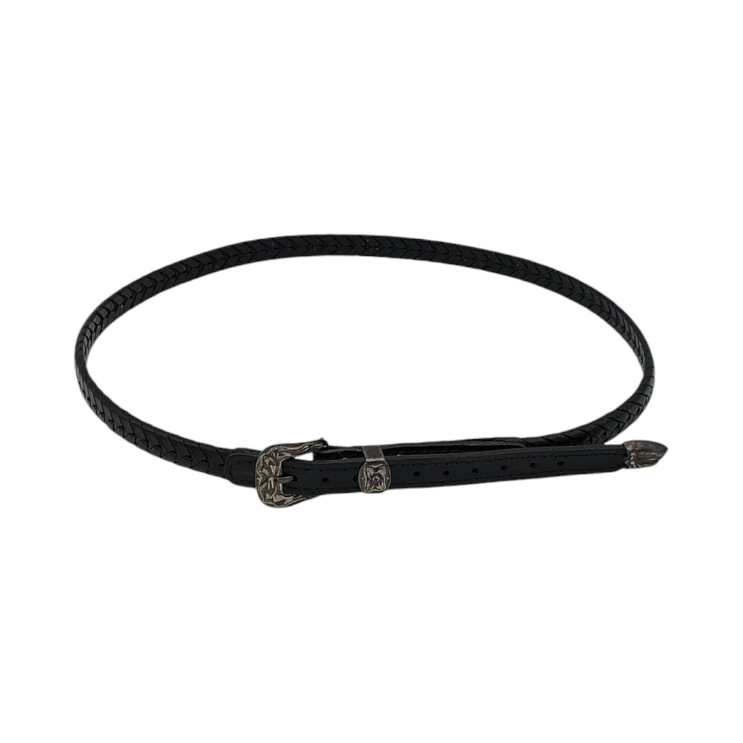 HATBAND 3/8" LACED SMTH TABS BLACK
