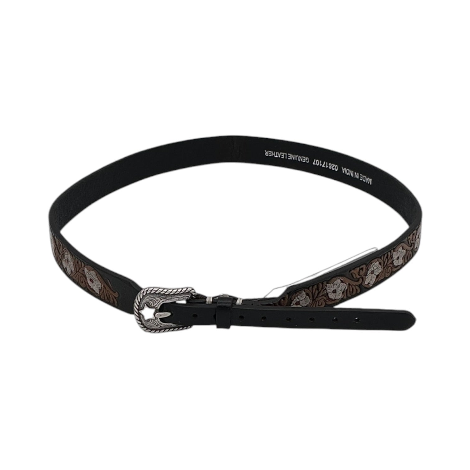 TWISTER HATBAND FLORAL TOOLING BLACK AND BROWN