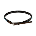 3/8 GENUINE LEATHER HATBAND WITH TURQUOISE STONES