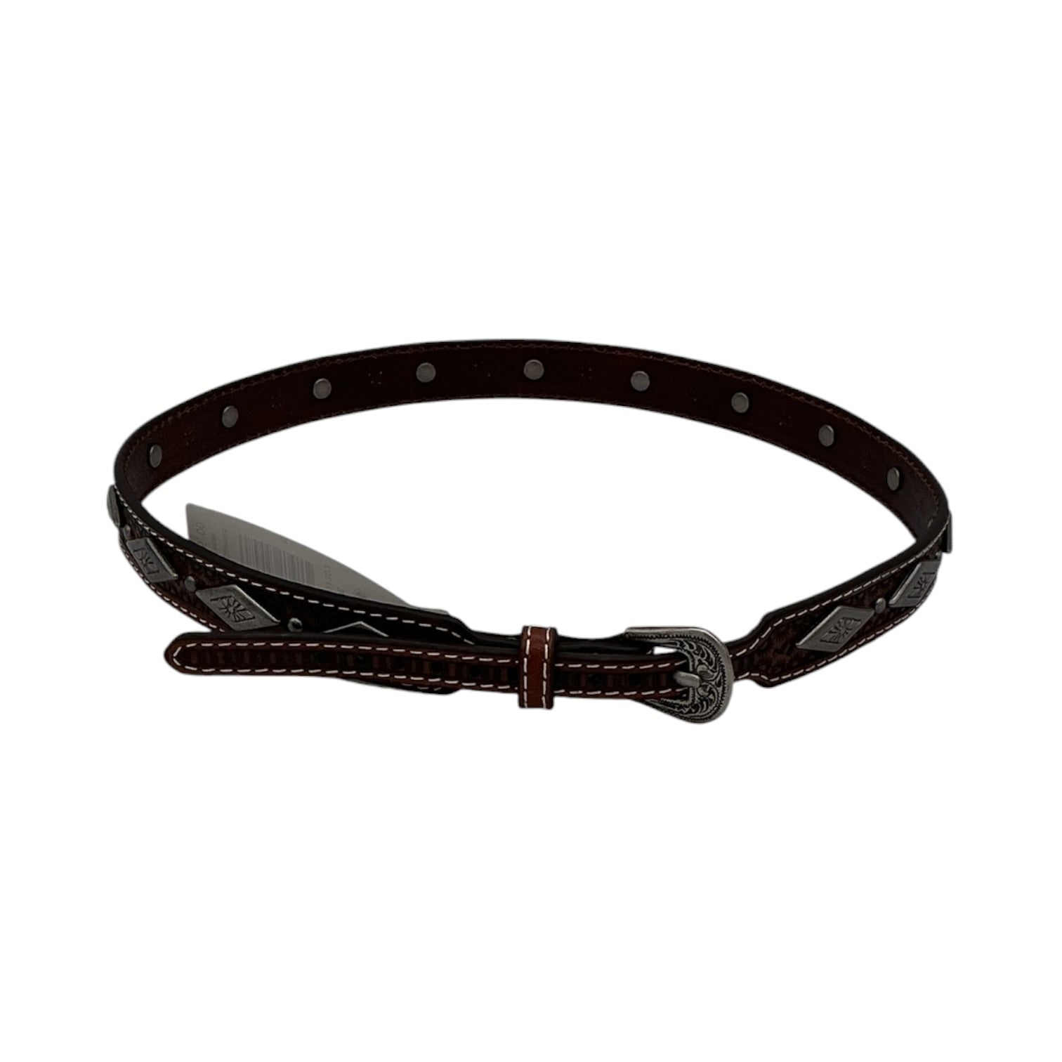 3D WESTERN HATBAND 3/8" - 1/2" TRI CONCHO BROWN