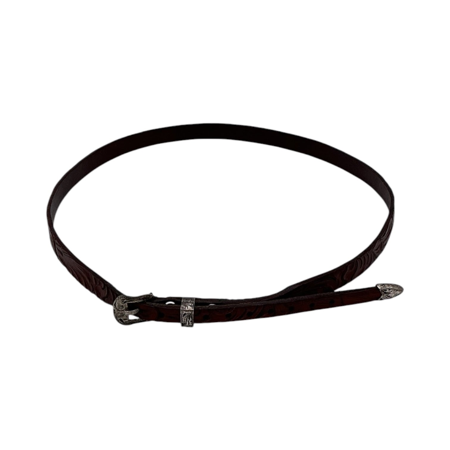HATBAND 3/8"-1/4" TAPERED FLORAL EMBOSSED TN