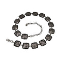 3D CHAIN HATBAND 1" SCALLOPED CROSS CONCHOS SILVER