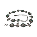 3D HATBAND 1" SCALLOPED OVAL BUTTERFLY CONCHOS TURQUOISE