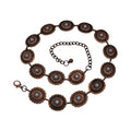 3D CHAIN HATBAND 1" CONCHO STONE COPPER