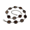 3D HATBAND 1" ROUND CALF HAIR INLAY CONCHOS BROWN