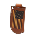 KNIFE SHEATH USA FLAG BROWN