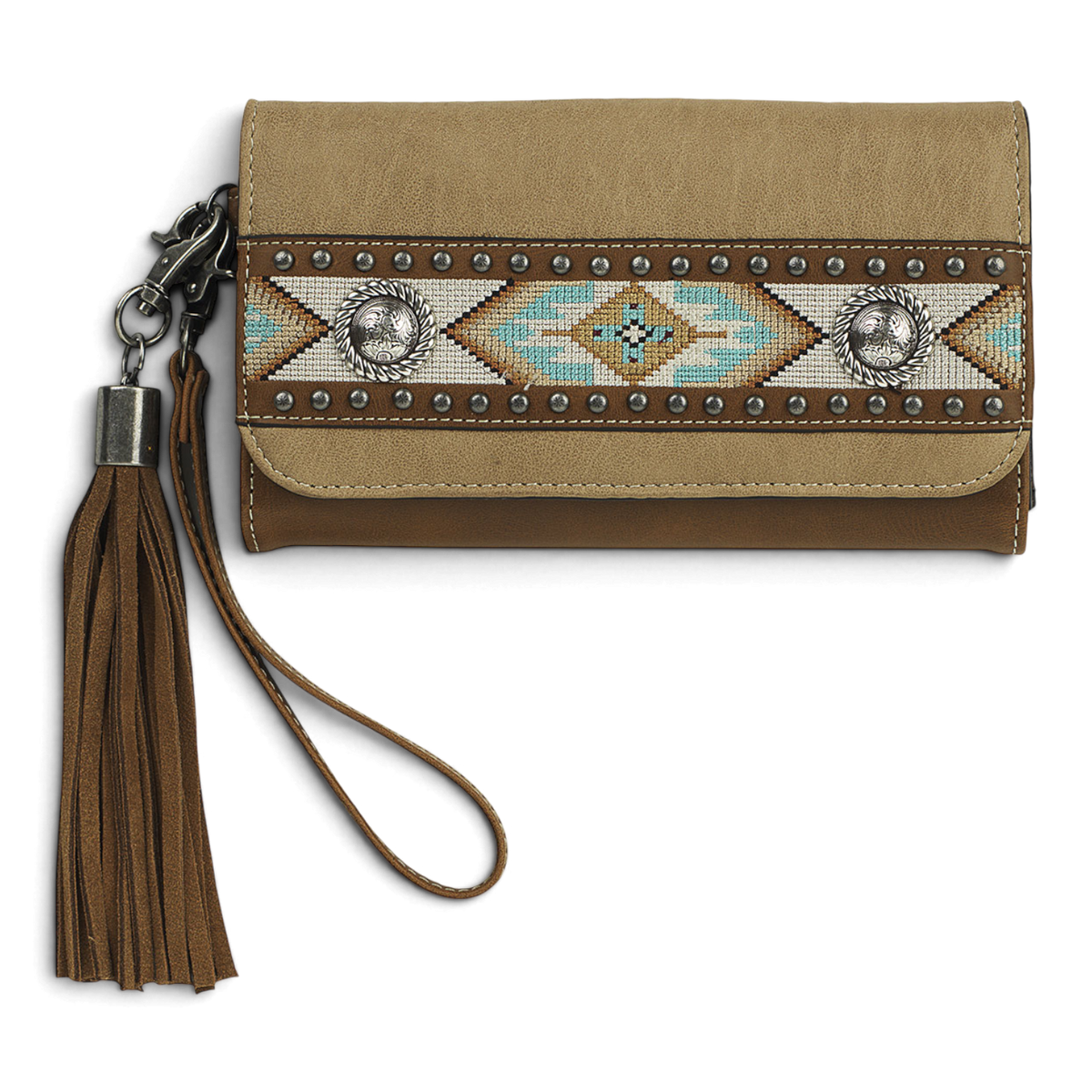 CARMEN STYLE CLUTCH SOUTHWESTERN TAN