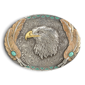 NOCONA MENS BUCKLE OVAL EAGLE FEATHERS