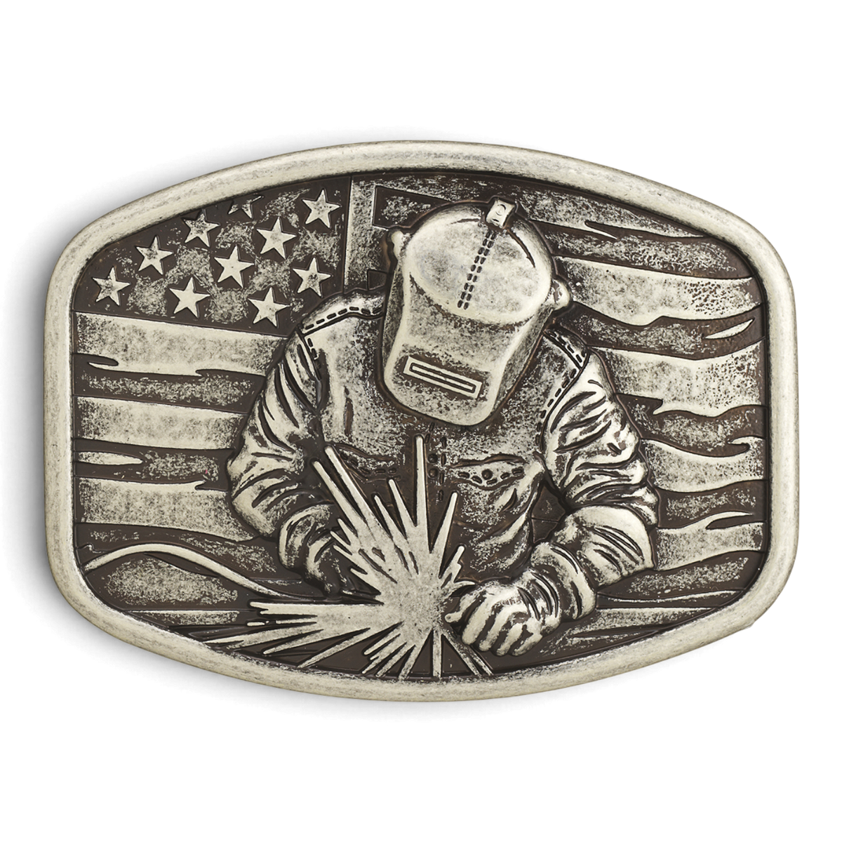 NOCONA MENS BUCKLE RECTANGLE AMERICAN FLAG WELDER