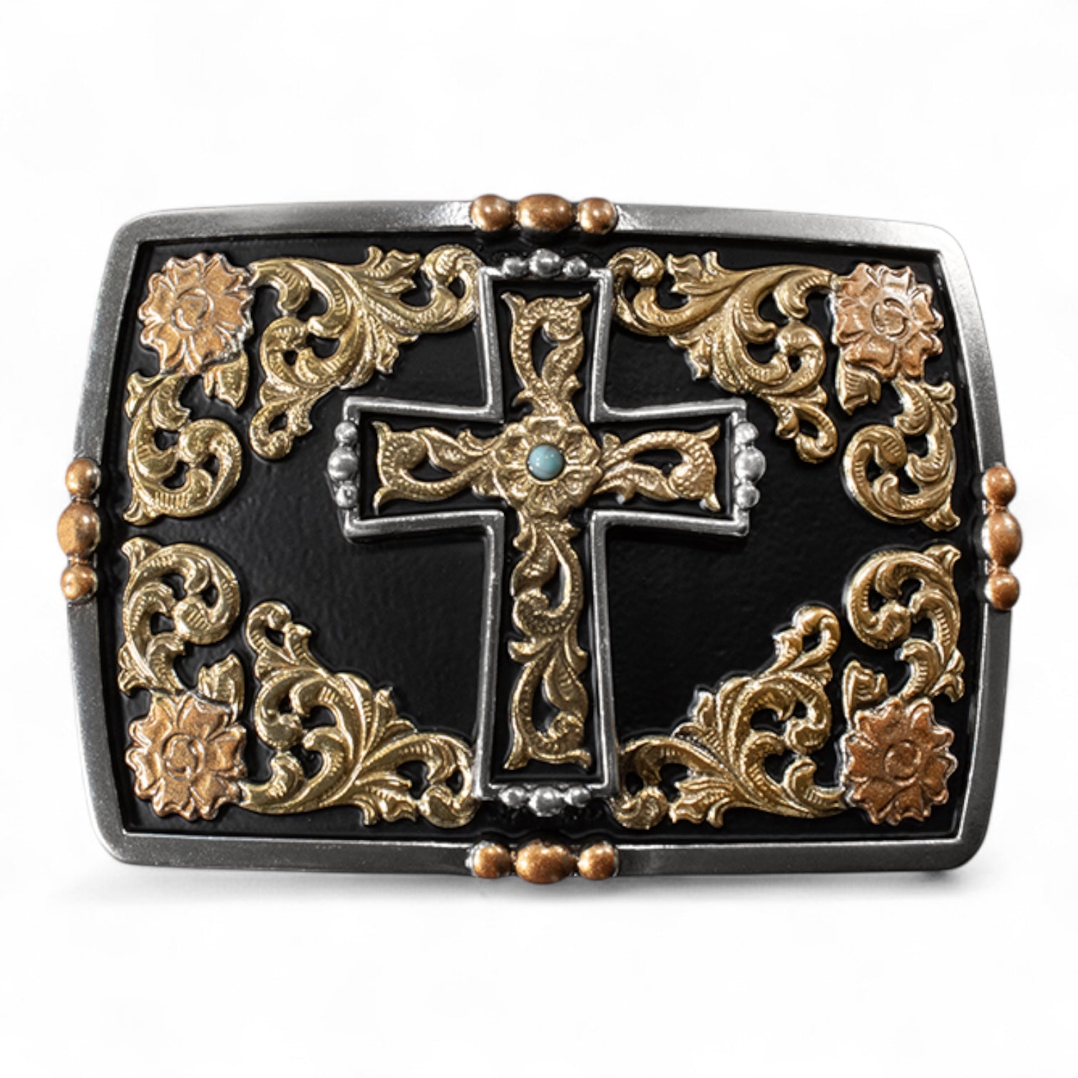 NOCONA MENS BUCKLE RECTANGLE MULTIFINISH CROSS