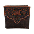 ARIAT LARGE BIFOLD WALLET CROC FLORAL EMBOSSED BROWN