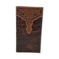 ARIAT RODEO WALLET CROC FLORAL EMBOSSED BROWN