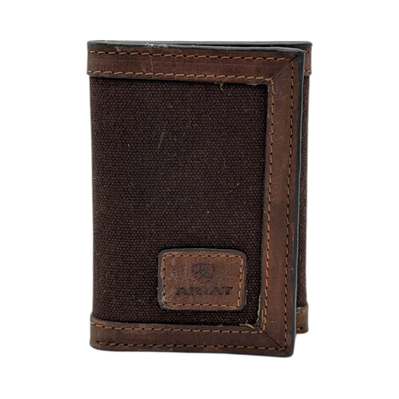 ARIAT TRIFOLD WALLET LOGO BROWN